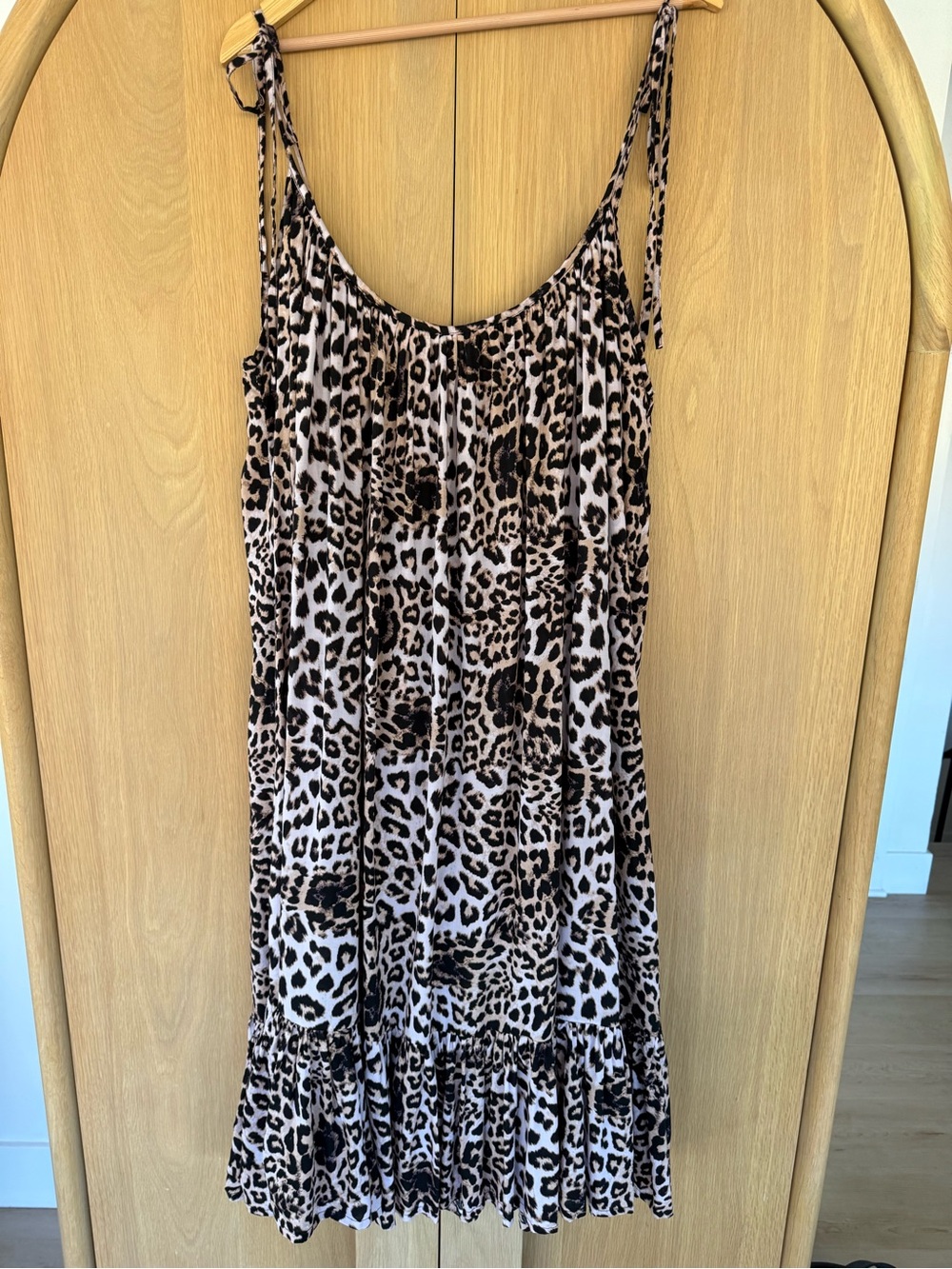 Mikoh Savusavu Shoulder Tie Dress Leopard Print Size 2 Medium